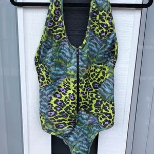 One Teaspoon Metallic Snake Print One-piece Swim